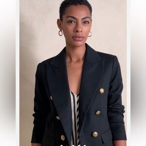 L'AGENCE Black Blazer with Wide Peaked Lapels